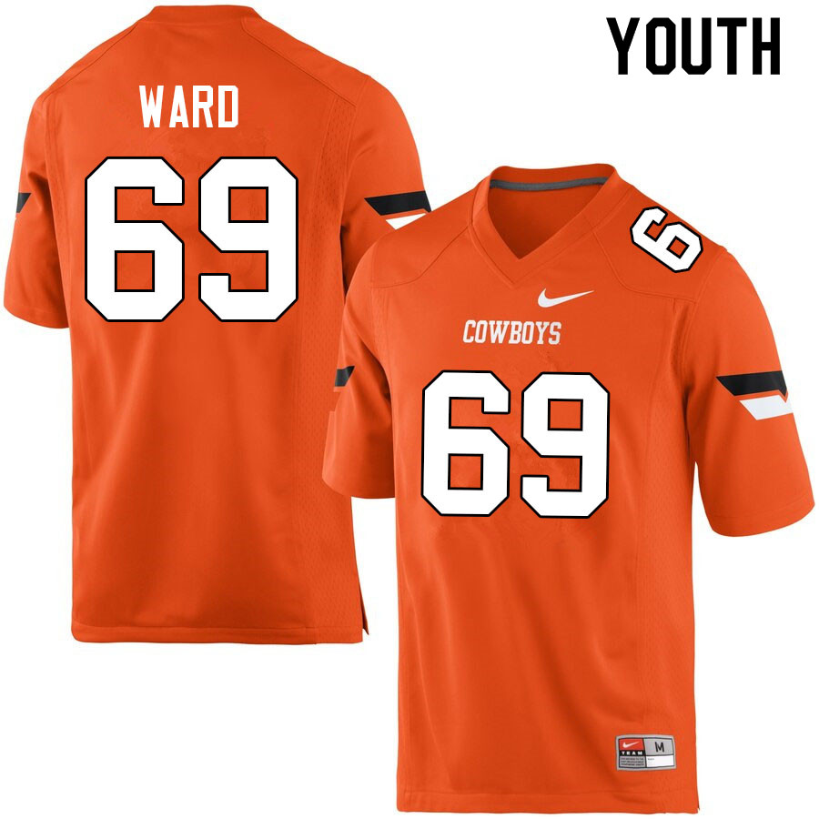 Youth #69 Logan Ward Oklahoma State Cowboys College Football Jerseys Sale-Orange - Click Image to Close